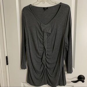 Talbots Women’s Gray Ruched front Top Size 2X